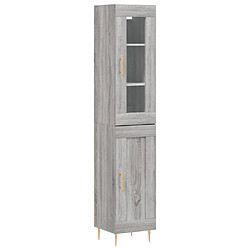 vidaXL Buffet haut Sonoma gris 34,5x34x180 cm Bois d'ingénierie