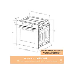 Acheter Linarie Four encastrable Pyrolyse Multifonctions LABO71MPB 70 litres Noir