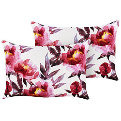 Beliani Lot de 2 coussins LANROSSO 40 x 60 cm Rose