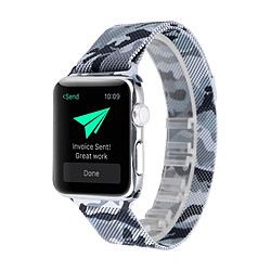 Acheter Wewoo Bracelet de montre-bracelet en acier imprimé pour Apple Watch séries 3 et 2 & 1 38 mm (noir camouflage)