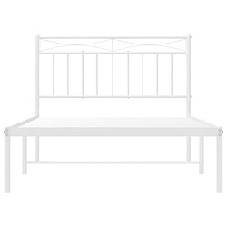 Maison Chic Lit adulte - Cadre de lit métal avec tête de lit pour chambre blanc 100x200 cm -MN70725 pas cher