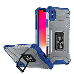 Ozzzo crystal ring coque kickstand tough rugged cover pour iphone xs max bleu