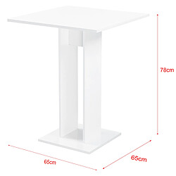 Table à Manger Carrée Lindesnes 65 x 65 x 78 cm Blanc Brillant [en.casa]