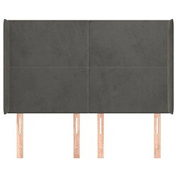 Avis Maison Chic Tête de lit scandinave avec oreilles,meuble de chambre Gris foncé 147x16x118/128 cm Velours -MN80889