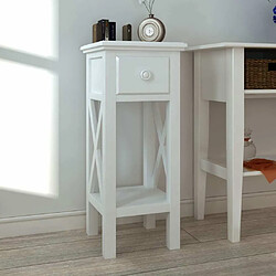 Maison Chic Table d'appoint | Table Basse avec tiroir Blanc -GKD62567