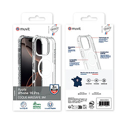 Avis Muvit Coque pour iPhone 16 Pro MagSafe Antichocs 3M OFG Technologie 3D Transparent