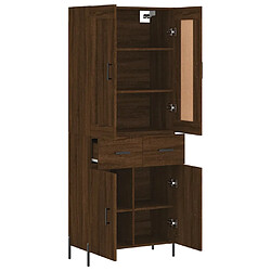 Avis vidaXL Buffet haut Chêne marron 69,5x34x180 cm Bois d'ingénierie