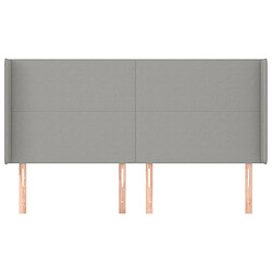 Avis Maison Chic Tête de lit scandinave avec oreilles,meuble de chambre Gris clair 183x16x118/128 cm Tissu -MN48940