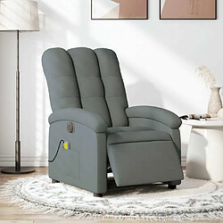 Maison Chic Fauteuil Relax pour salon, Fauteuil inclinable de massage électrique gris foncé tissu -GKD18517