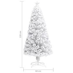 vidaXL Arbre de Noël artificiel pré-éclairé blanc 120 cm fibre optique pas cher