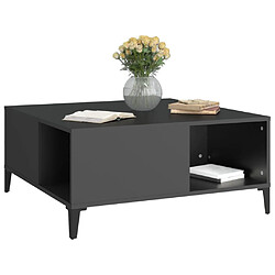 Avis vidaXL Table basse noir 80x80x36,5 cm bois d'ingénierie