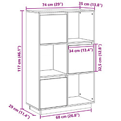 vidaXL Buffet haut 74x35x117 cm Bois massif de pin pas cher