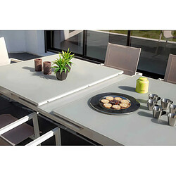 Table de jardin rectangulaire en aluminium gris perle Ibiza Perle - 8/10 places - Jardiline