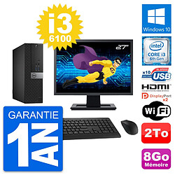 PC Dell 5040 SFF Ecran 27" Intel i3-6100 RAM 8Go Disque 2To HDMI Windows 10 Wifi - Occasion