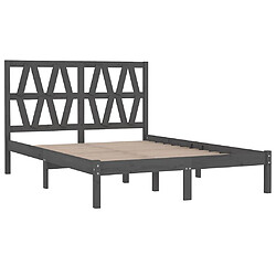 Avis vidaXL Cadre de lit sans matelas gris bois massif 200x200 cm