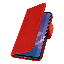 Avizar Étui Samsung Galaxy A41 Housse Intégrale Porte-carte Fonction Support rouge