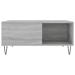 Avis vidaXL Table basse sonoma gris 80x80x36,5 cm bois d'ingénierie