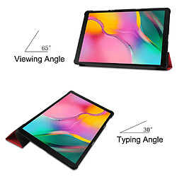 Acheter Etui en PU réveil/sommeil automatique triple veille en position tridimensionnelle rouge pour votre Samsung Galaxy TAB A 10.1 2019 SM-T510/SM-T515