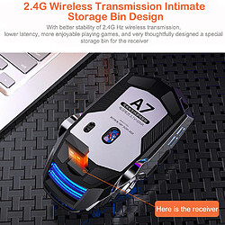 Acheter Universal A7 Wireless Mouse LED Backlit 2.4G USB Optical Ergonomic Gaming Mouse Optical Mice For PC Laptop Computer Gamer