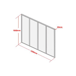 Avis Vente-Unique Verrière atelier en aluminium thermolaqué - 120x105 cm - Noir - BAYVIEW