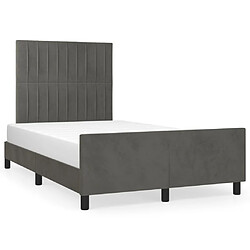 Maison Chic Lit adulte - Cadre Structure de lit avec tête de lit Contemporain Gris foncé 120x200 cm Velours -MN94575