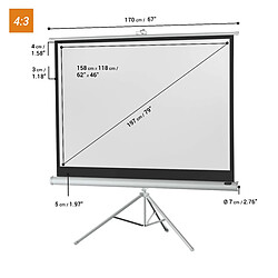 Ecran de projection sur pied celexon Economy 158 x 118 cm - White Edition