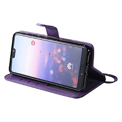 Acheter Wewoo Housse Coque Pour Huawei P20 Étui de protection à rabat horizontal de couleur unie avec support et fentes cartes et portefeuille et cadre photo et lanière violet