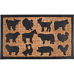 Esschert Design Paillasson coco et caoutchouc Animaux de la ferme.