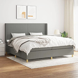 Maison Chic Lit Adulte - Lit simple Lit à sommier tapissier avec matelas moelleux - Meuble de Chambre - Gris foncé 200x200cm Tissu -MN22524