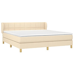 Avis Maison Chic Lit adulte- Lit + matelas,Sommier à lattes de lit avec matelas Crème 180x200 cm Tissu -GKD79376