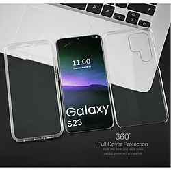 Acheter Htdmobiles Coque pour Samsung Galaxy S23 5G - housse etui silicone gel fine 360 integrale (avant et arriere) + film ecran - TRANSPARENT