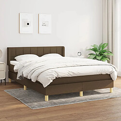 vidaXL Sommier à lattes de lit avec matelas Marron foncé 140x190 cm