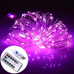 Wewoo Guirlande argent et rose 10m 100 LEDs 8 Modes USB Fil Chaîne Lumière Fée Lampe Décorative avec 13 touches Télécommande, DC 5V