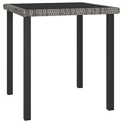 vidaXL Table à dîner de jardin Gris 70x70x73 cm Résine tressée