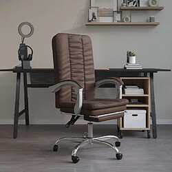 vidaXL Fauteuil inclinable de bureau Marron Similicuir