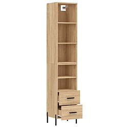 Avis vidaXL Buffet haut Chêne sonoma 34,5x34x180 cm Bois d'ingénierie