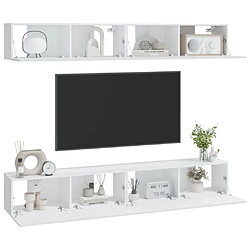 Avis Maison Chic Ensemble 4 Meubles TV muraux suspendus Blanc 100x30x30 cm -MN50815