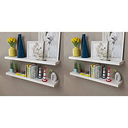 Maison Chic Lot de 4 Étagères murales,Étagère Rangement flottate Blanc 100 cm -MN28087