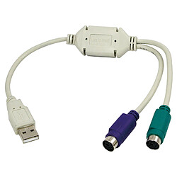 LogiLink Câble adaptateur USB-2 x PS/2, longueur: 0,20 m ()