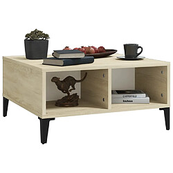 Acheter vidaXL Table basse blanc et chêne sonoma 60x60x30 cm bois d'ingénierie