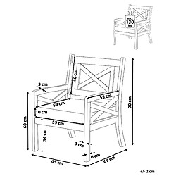 Avis Beliani Chaise de jardin BALTIC Acacia Bleu marine