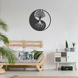 DEKORY Art Arbre de vie Yin Yang Décoration Murale en Métal 50 x 50 cm