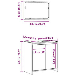 vidaXL Ensemble de meubles de salle de bain 2 pcs gris béton pas cher