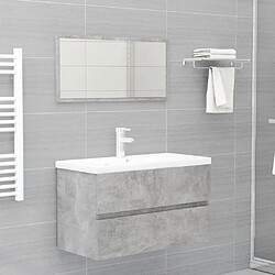 vidaXL Ensemble de meubles de salle de bain 2 pcs gris béton