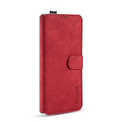 Etui en PU style rétro avec support rouge pour votre Xiaomi Redmi K30 Pro