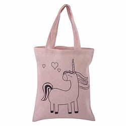 Rayher Sac en coton rose 25 x 20 cm - licorne