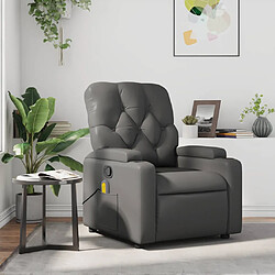 vidaXL Fauteuil de massage inclinable Gris Similicuir