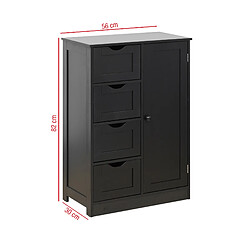 Avis Mobili Rebecca Meuble De Salle De Bain Avec 4 Tiroirs Et 1 Porte En Bois Noir Armoire Multifonction