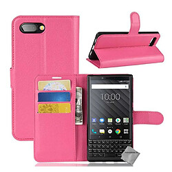 Htdmobiles Housse etui portefeuille pour Blackberry Key2 + film ecran - ROSE