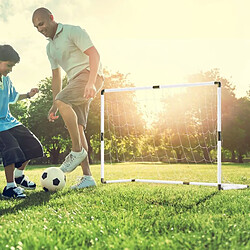 Play4Fun 2 cages de foot pour enfant 120 x 80cm, 1 ballon et pompe inclus, intérieur/extérieur